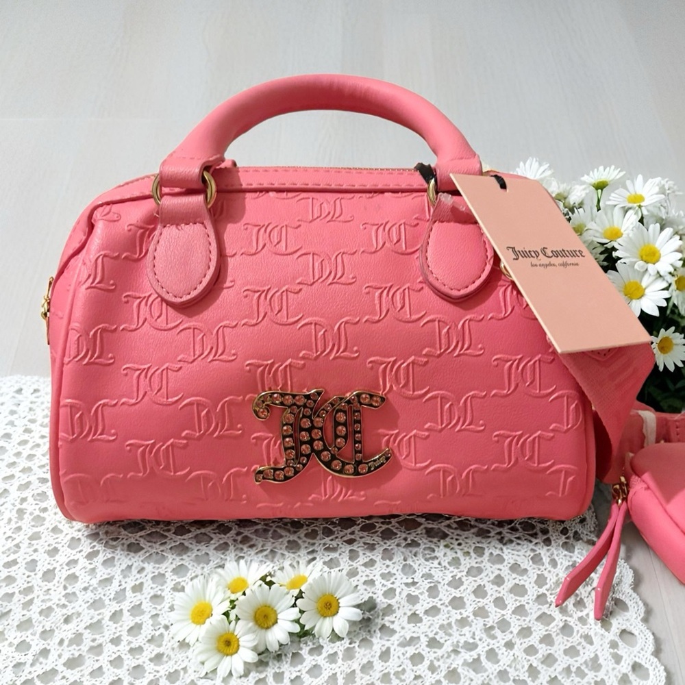 Juicy Couture Pink Satchel with Embossed Design